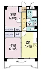 アポロ空港ビル 2DKの間取図画像