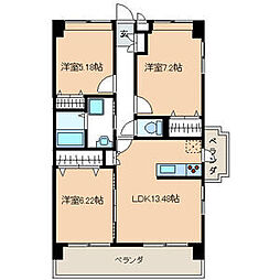 サンルージュ春日 3LDKの間取図画像
