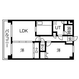 パグーロ東平尾 2LDKの間取図画像