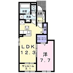 トレスプエンテ2 1LDKの間取図画像