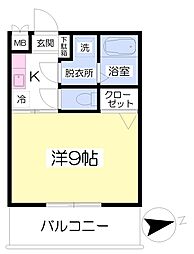 サンハイツ元町 1Kの間取図画像