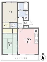 セジュール水上 2LDKの間取図画像