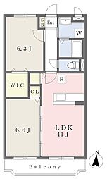シュペールみやま 2LDKの間取図画像