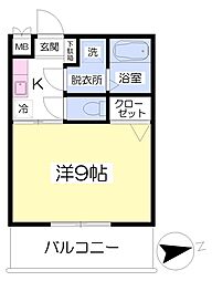 サンハイツ元町 1Kの間取図画像