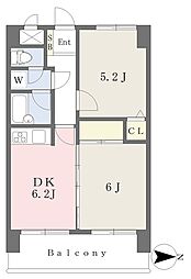 ライオンズマンションサンフラワー 2DKの間取図画像