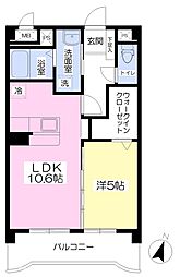エトワール蔵上 1LDKの間取図画像