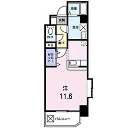 フォーウィルズコート ワンルームの間取図画像