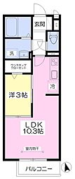 グリーンハイツK 1LDKの間取図画像