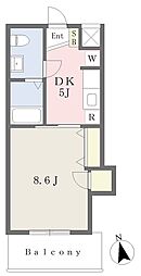 SanGleam 1DKの間取図画像
