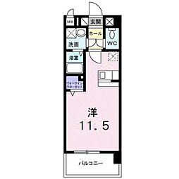 エルモソピソ ワンルームの間取図画像