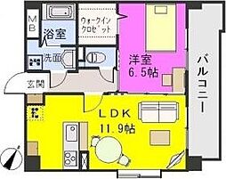 グランドゥール27 1LDKの間取図画像