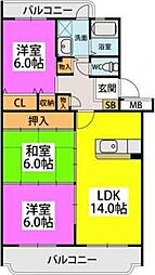 阿部第3ビル 3LDKの間取図画像