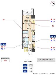 ウェルブライト博多ステーション 1DKの間取図画像