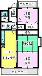 クレール・コモ2 3LDKの間取図画像