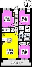 グランドアストレイア 3LDKの間取図画像
