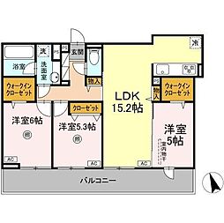 トリシア寺塚 3LDKの間取図画像