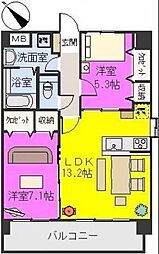サン・ビオ空港通り2 2LDKの間取図画像