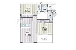 HEIRESSHIRAO 2LDKの間取図画像