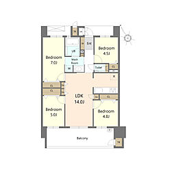 S-RESIDENCE愛宕SOUTH 4LDKの間取図画像