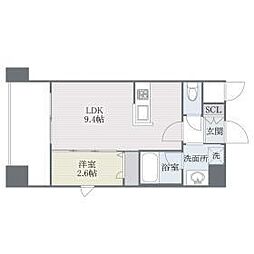 ラクラス博多 1LDKの間取図画像