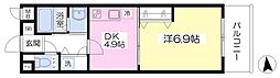 ピーシェグランザ 1DKの間取図画像