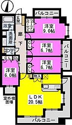 キルンズ防塁 4LDKの間取図画像