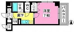 ヨーキハイム大濠 1Kの間取図画像