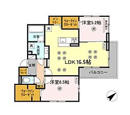 D-residence室見 2LDKの間取図画像