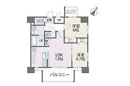 モダンパラッツォ博多デュオグランデWEST 2LDKの間取図画像