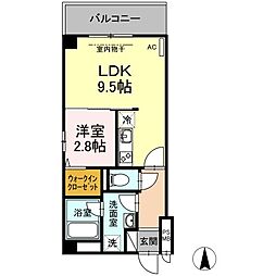 KDT博多駅南レジデンス 1LDKの間取図画像