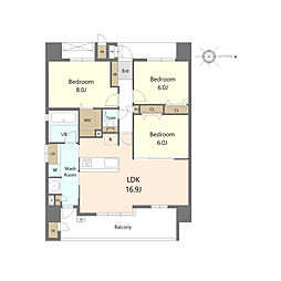 S-RESIDENCE愛宕SOUTH 3LDKの間取図画像