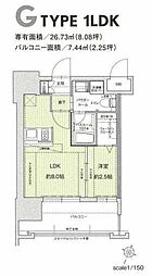 ドゥーエ赤坂 1LDKの間取図画像