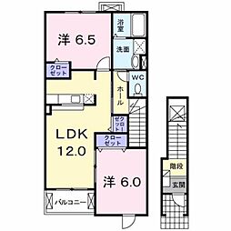 アルベロ 2LDKの間取図画像