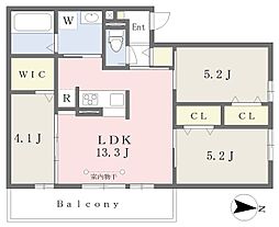 セジュール長浜B棟 3LDKの間取図画像