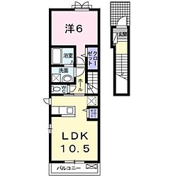 シャルム・コッティ2 1LDKの間取図画像