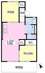 グレイスヒル 2LDKの間取図画像