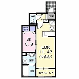 オルタンシア 1LDKの間取図画像