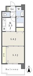 アルティザ小倉 2Kの間取図画像