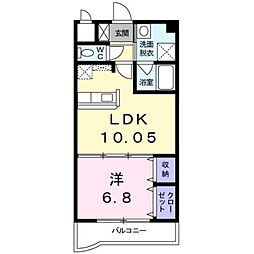 エス・テイト外園 1LDKの間取図画像