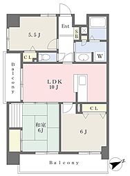 グリーンピア徳力2 3LDKの間取図画像
