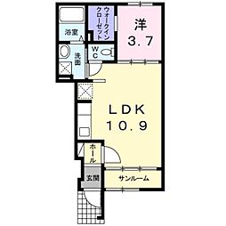 サンリット八児 1LDKの間取図画像
