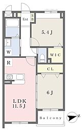 プロスペレ浜町 2LDKの間取図画像