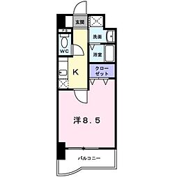グランド・コスモ 1Kの間取図画像