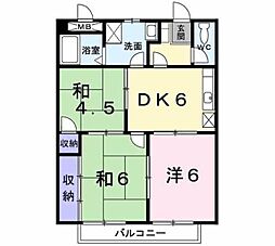 アミ・デ・コア5 3DKの間取図画像