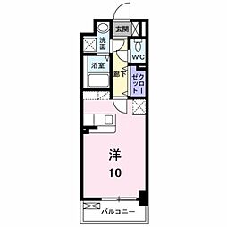 ロータス青山1 ワンルームの間取図画像