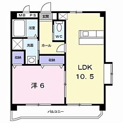 サニーヴィラ 1LDKの間取図画像