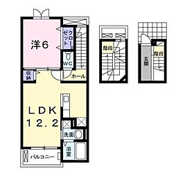 ティーダ安在野 1LDKの間取図画像