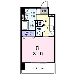 グラーツィア畠中 1Kの間取図画像