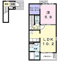 サンフィールド 1LDKの間取図画像