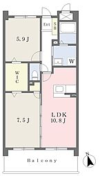 ベイサイド本町 2LDKの間取図画像